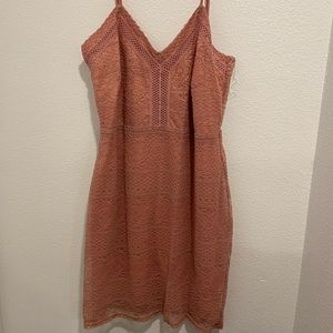 Plus Size Dust Rose Lace Bodycon Dress 2x